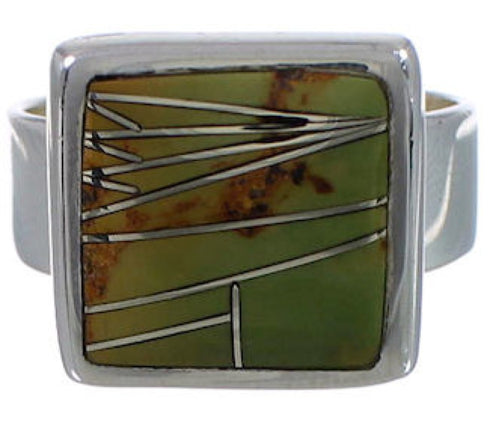 Heavy Turquoise Sterling Silver Ring Size 7-1/4 WX39869