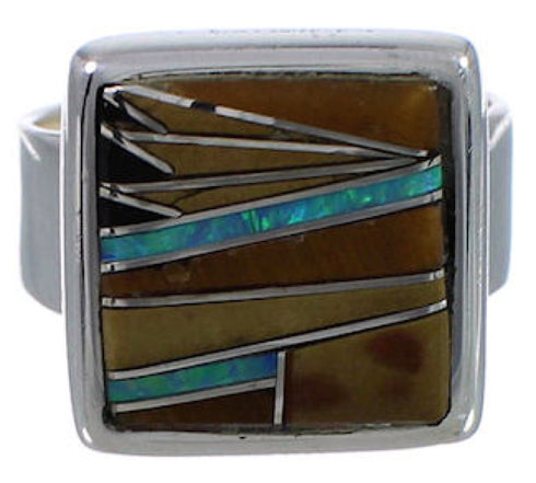 Substantial Multicolor Sterling Silver Ring Size 5 WX39870