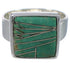 Heavy Turquoise Inlay Sterling Silver Ring Size 5-1/2 WX40014