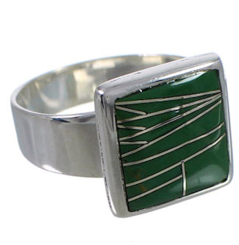 Sterling Silver Heavy Turquoise Ring Size 7-3/4 WX40024