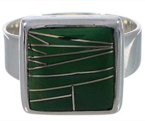 Sterling Silver Heavy Turquoise Ring Size 7-3/4 WX40024