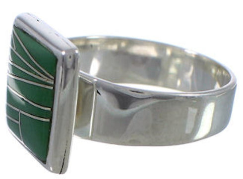 Sterling Silver Heavy Turquoise Ring Size 7-3/4 WX40024