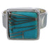 Sturdy Silver And Turquoise Inlay Ring Size 7-1/4 WX40101