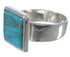 Sturdy Silver And Turquoise Inlay Ring Size 7-1/4 WX40101