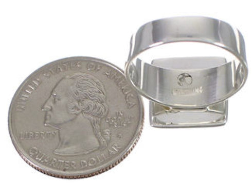 Heavy Sterling Silver Turquoise Ring Size 6-1/2 WX40892