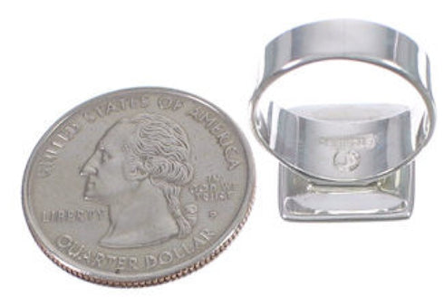 Substantial Authentic Sterling Silver Turquoise Ring Size 5 WX40623