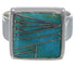 Southwest High Quality Turquoise Sterling Silver Ring Size 5 WX40648