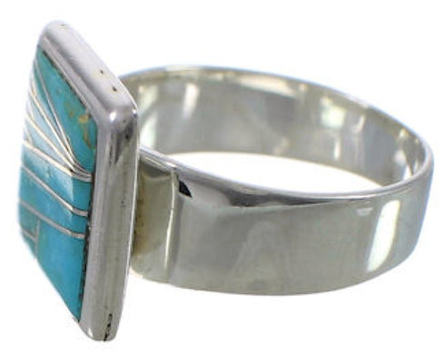 Heavy Genuine Sterling Silver Turquoise Ring Size 6-1/2 WX40636