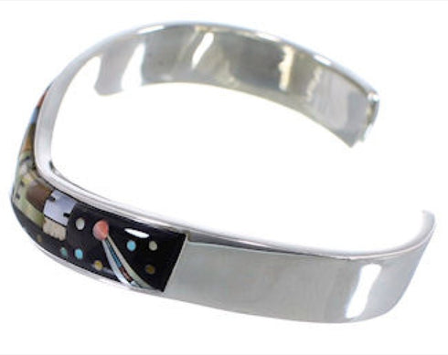 Native American Design Multicolor Sterling Silver Bracelet RS52310