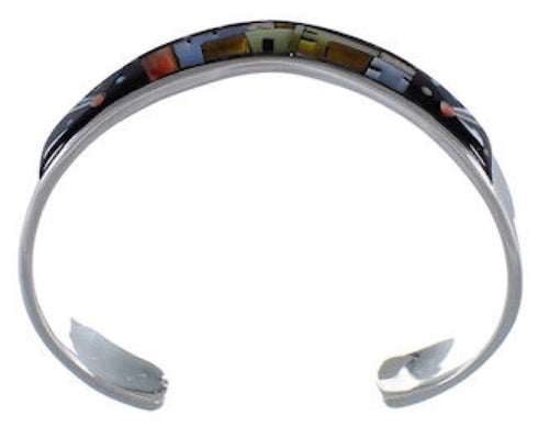 Native American Design Multicolor Sterling Silver Bracelet RS52310