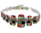 Multicolor Inlay Sterling Silver Whiterock Link Bracelet RS46044