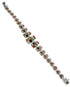 Multicolor Inlay Sterling Silver Whiterock Link Bracelet RS46044