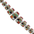 Multicolor Inlay Sterling Silver Whiterock Link Bracelet RS46044