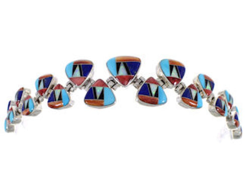 Whiterock Turquoise Multicolor Inlay Jewelry Link Bracelet AS29606