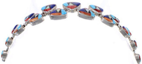 Lapis Multicolor Silver Jewelry Whiterock Link Bracelet AS29605