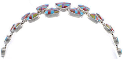 Whiterock Turquoise Multicolor Silver Jewelry Link Bracelet AS29600