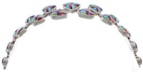 Turquoise Multicolor Whiterock Silver Jewelry Link Bracelet AS29604
