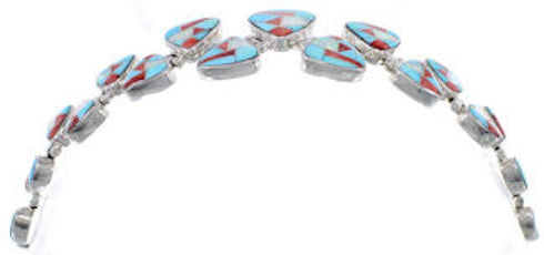 Whiterock Silver Turquoise Multicolor Link Bracelet Jewelry HS32985