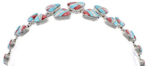 Turquoise Opal Red Oyster Shell Whiterock Link Bracelet HS32974