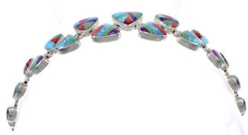 Turquoise Multicolor Silver Whiterock Link Bracelet Jewelry HS32972