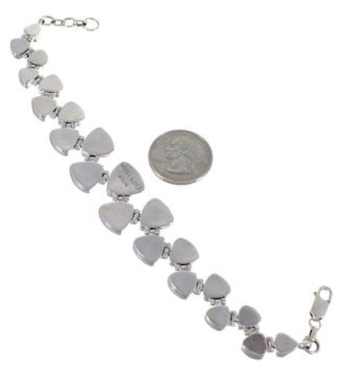 Turquoise Multicolor Sterling Silver Whiterock Link Bracelet AS29608