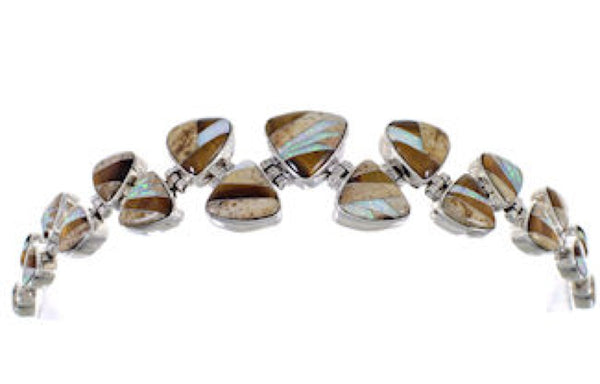 Whiterock Tiger Eye Multicolor Silver Jewelry Link Bracelet AS29593