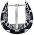 Sterling Silver Black Jade Mother Of Pearl Ranger Belt Buckle NS40210