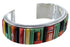 Sterling Silver Turquoise Multicolor Inlay Whiterock Bracelet NS39298