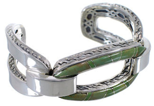 Southwestern Silver Turquoise Well-Built Cuff Bracelet MX27419