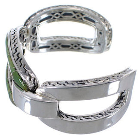 Southwestern Silver Turquoise Well-Built Cuff Bracelet MX27419