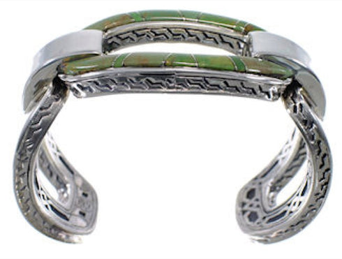 Southwestern Silver Turquoise Well-Built Cuff Bracelet MX27419
