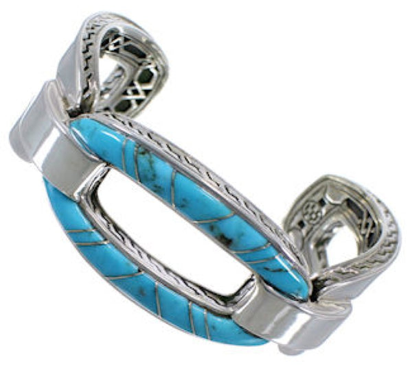 Southwest Turquoise Silver Jewelry Sturdy Cuff Bracelet MX27428