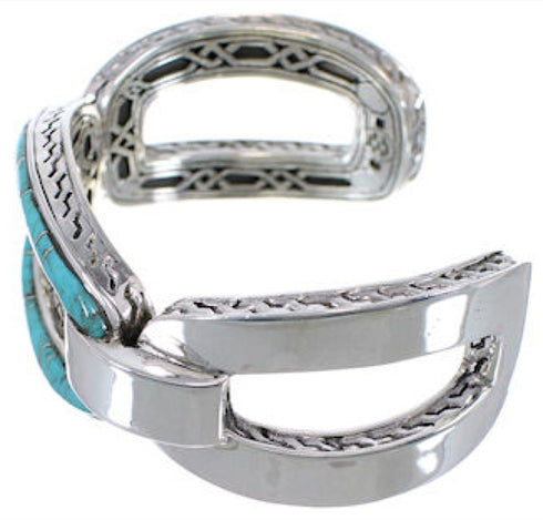 Southwest Turquoise Silver Jewelry Sturdy Cuff Bracelet MX27440