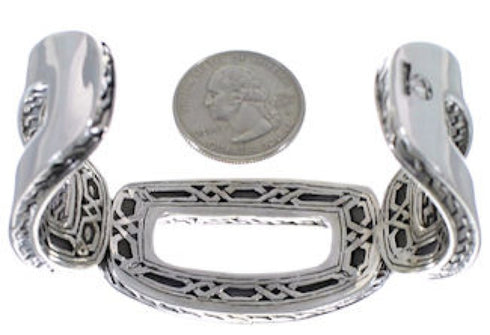 Southwest Turquoise Silver Jewelry Sturdy Cuff Bracelet MX27440