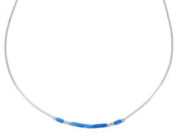 Hand Strung Liquid Silver & Denim Lapis 16" Necklace Jewelry LS37D