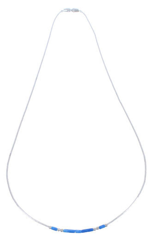 Hand Strung Liquid Silver & Denim Lapis 16" Necklace Jewelry LS37D