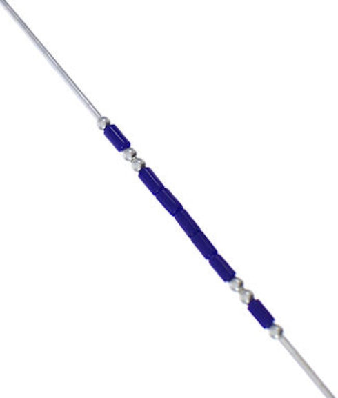 Hand Strung Liquid Silver & Lapis 20" Necklace RX115325