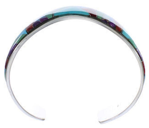 Sterling Silver Sunrise Multicolor Inlay Whiterock Bracelet NS45981