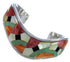 Multicolor Inlay Whiterock Sterling Silver Jewelry Bracelet NS45982