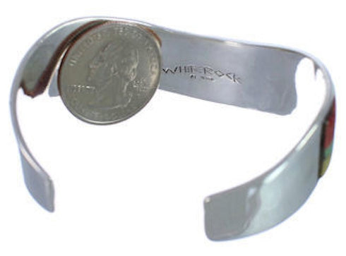 Multicolor Inlay Whiterock Sterling Silver Jewelry Bracelet NS45982
