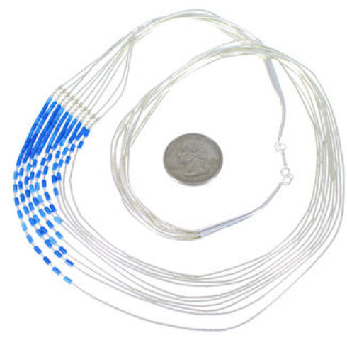 Liquid Sterling Silver & Denim Lapis Necklace Jewelry LS147D