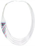 Hand Strung Liquid Silver Multicolor Waterfall Necklace LS147MC