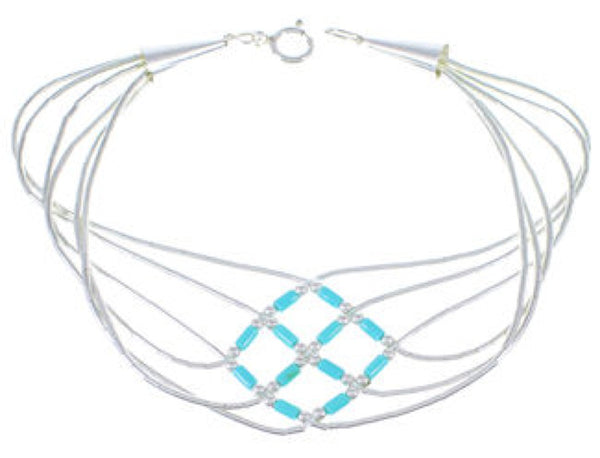 Liquid Silver Green Turquoise Basket Weave Bracelet LS179GT