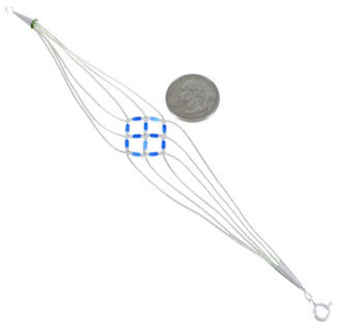 Liquid Silver Denim Lapis Basket Weave Bracelet LS179D