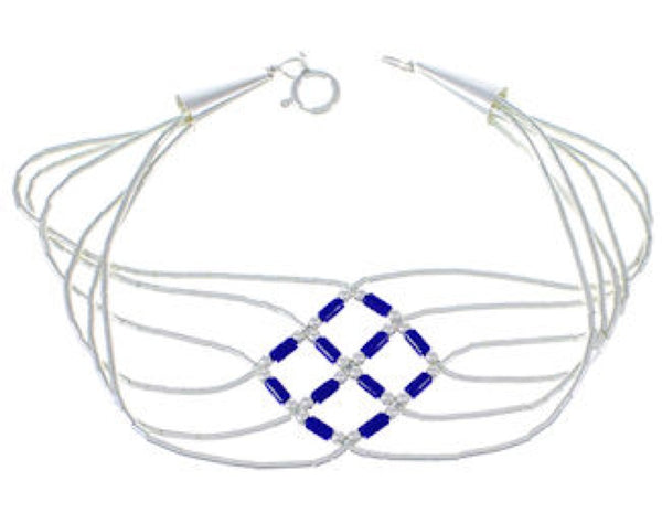 Stunning Liquid Silver And Lapis Basket Weave Bracelet LS179L
