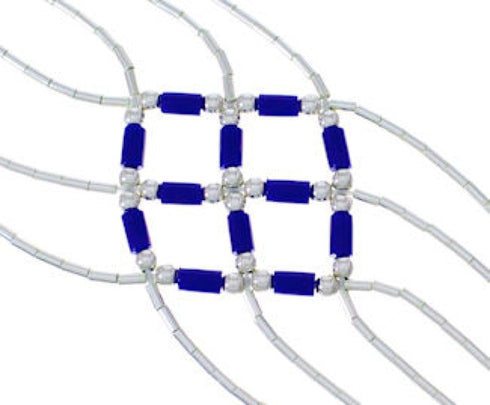 Stunning Liquid Silver And Lapis Basket Weave Bracelet LS179L