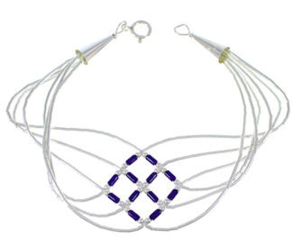 Hand Strung Liquid Silver Sugilite Basket Weave Bracelet LS179S