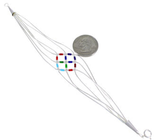 Handstrung Multicolor & Liquid Sterling Silver Bracelet LS179MC