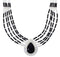 Onyx Liquid Sterling Silver Tear Drop Necklace Jewelry JS2949