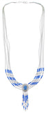 Liquid Silver Denim Lapis Concho Necklace Jewelry V6097